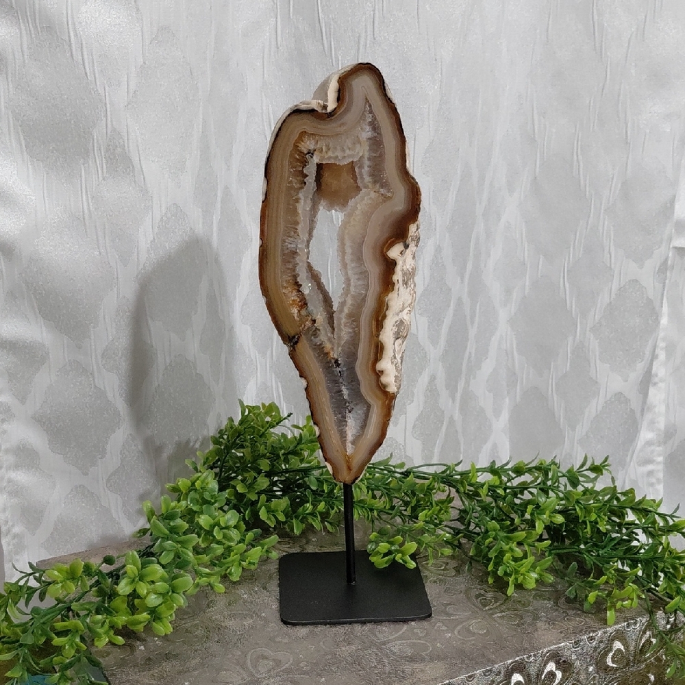 Natural Agate Slice on Stand